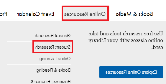 click online resources 然后点击 student research